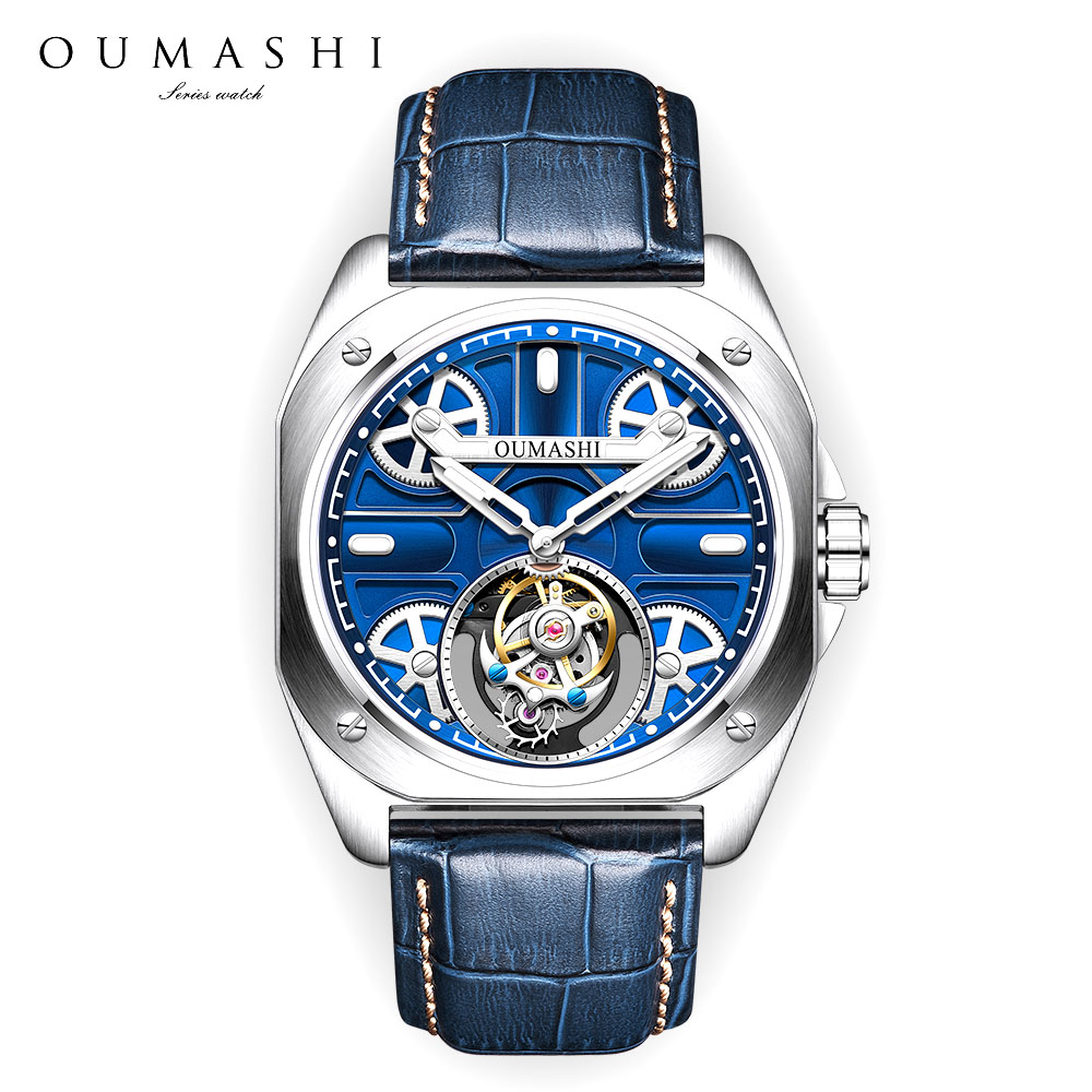 Luxury Watch Leather - 41mm Luxury men's watch Tourbillon Stainless