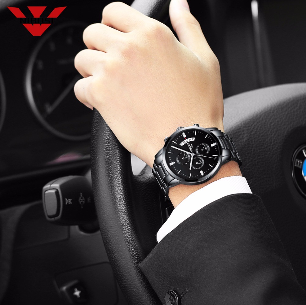 NIBOSI Stainless Steel Black Q - Luxury Watch Top 10 ulasan dan harga