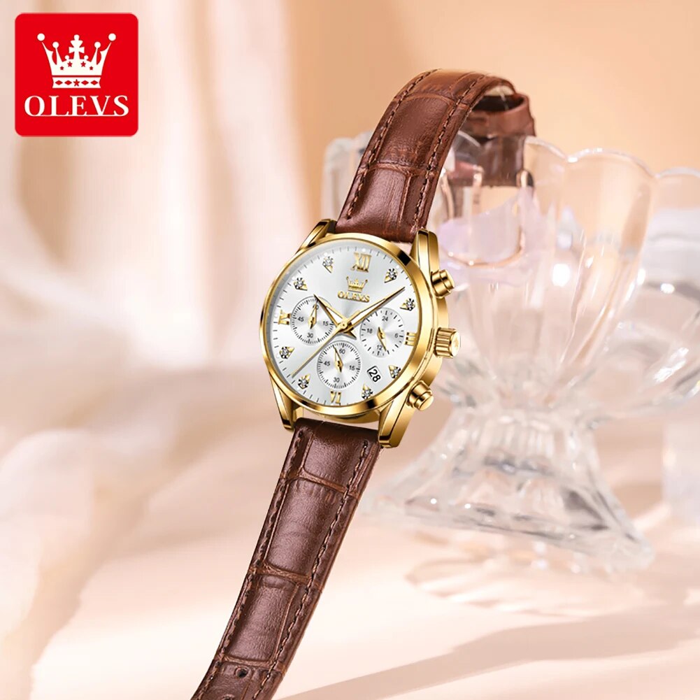 OLEVS 5523 Women's Watches Lea - Luxury Watch Cheap ulasan dan harga
