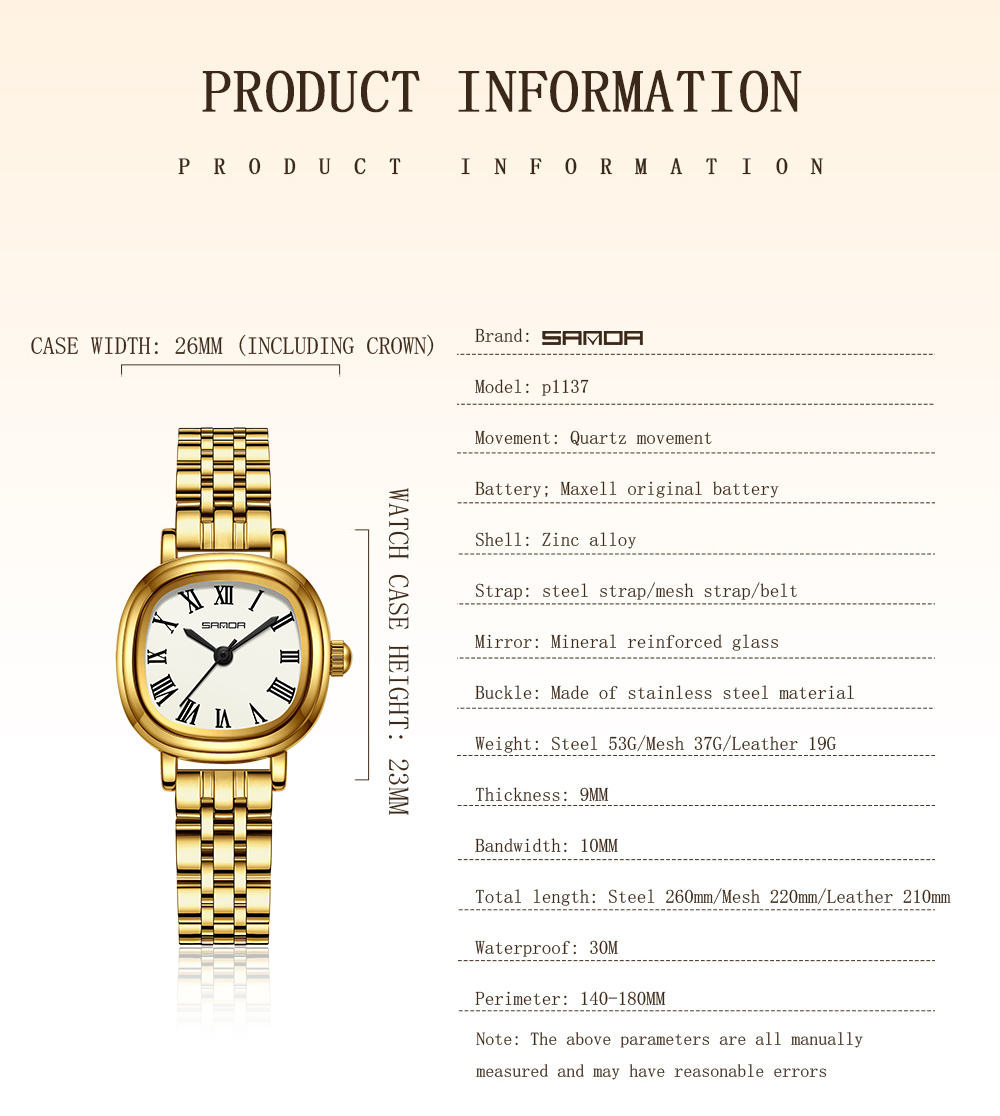 SANDA Top 1137 Women's Quartz  - Luxury Watch Top 10 ulasan dan harga