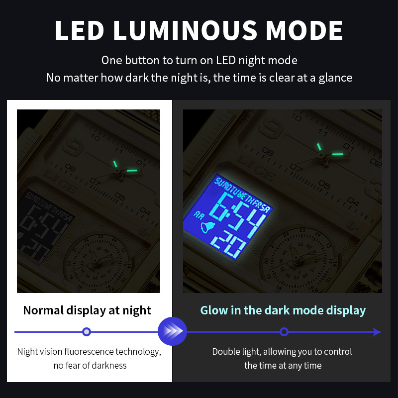 LIGE 2026 Fashion Dual Display - Luxury Watch Zone ulasan dan harga