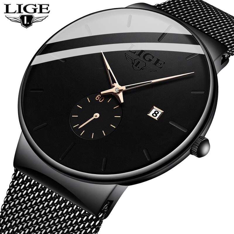 LIGE Fashion Mens Watches Top  - Luxury Watch Top 10 ulasan dan harga