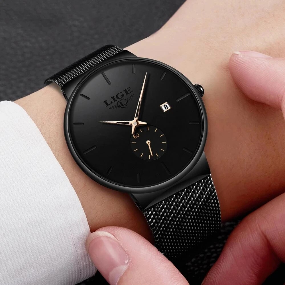 LIGE Fashion Mens Watches Top  - Luxury Watch Top 10 ulasan dan harga