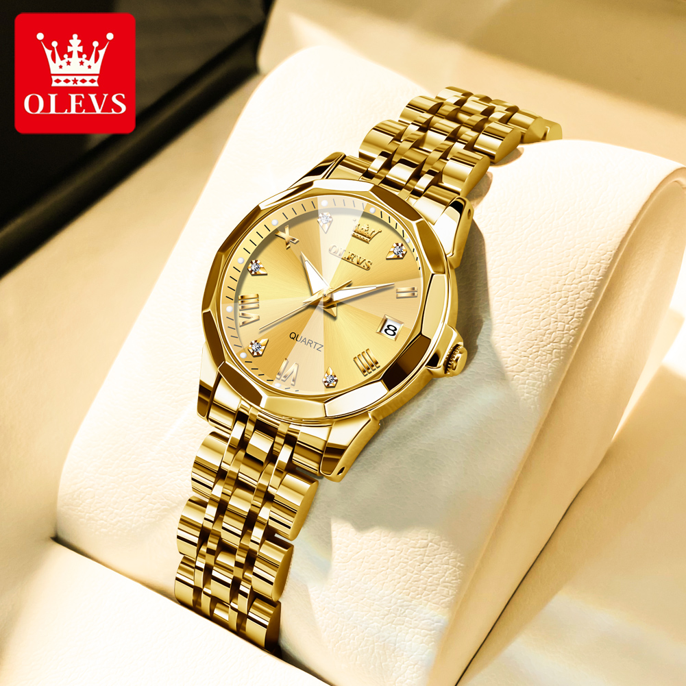 OLEVS Fashion Golden Watch for - Luxury Watch Cheap ulasan dan harga