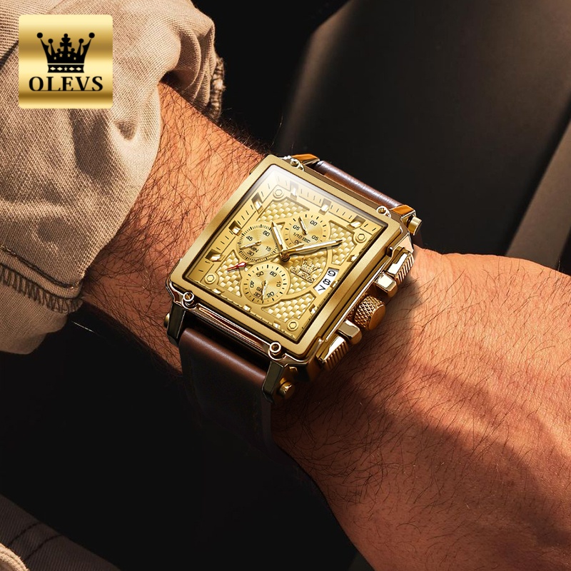 OLEVS Brand Mens Watches Water - Luxury Watch Leather ulasan dan harga